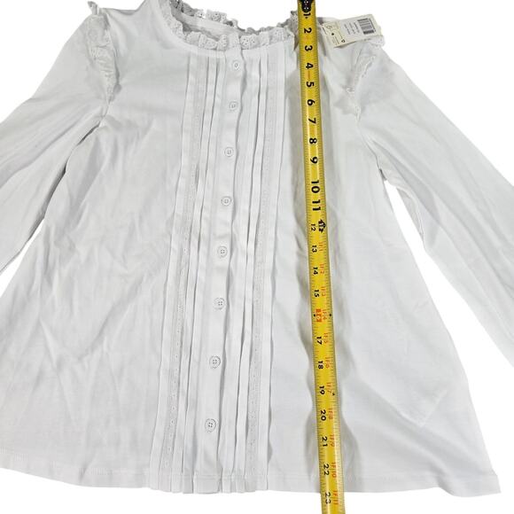 Boden Girls 13-14 Year NWT White Eyelet Long Sleeve Top Preppy Cottagecore Teen - Picture 10 of 10